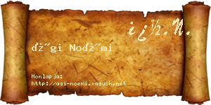 Ági Noémi névjegykártya
